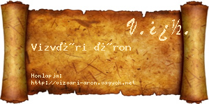 Vizvári Áron névjegykártya