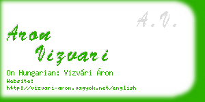 aron vizvari business card
